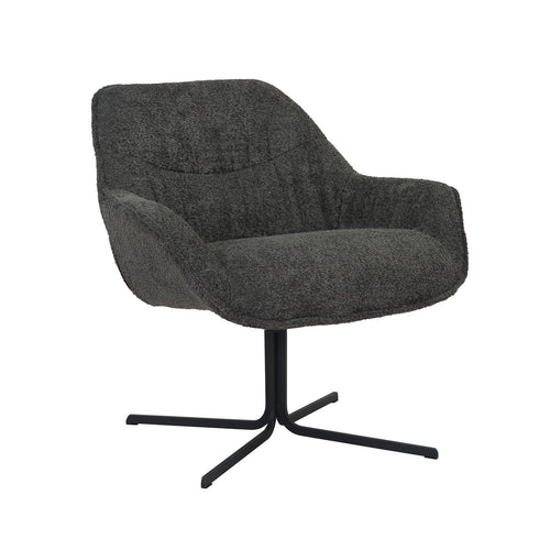 StarFurn Fauteuil Mila - Donkergrijs Stof - Draaibaar - 79x80x81cm - vtwonen shop
