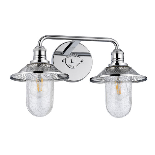 Rigby Hinkley 2-lichts wandlamp gepolijst chroom IP44