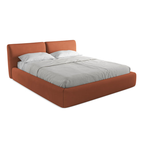 LaMiaSofa Bed met opbergruimte MILANO - Chenille - Terracotta - 200x228x82