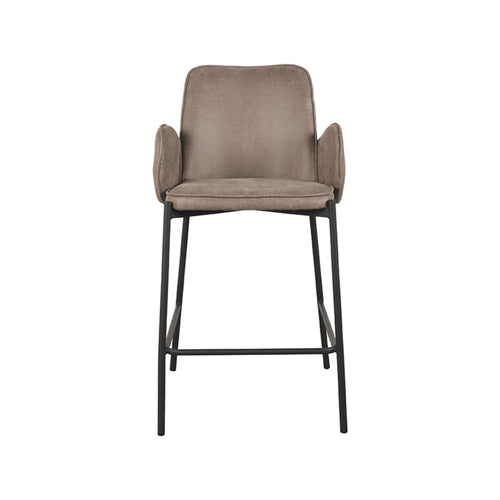 LABEL51 Barstoel Joni - Taupe - Zithoogte 63cm - Set van 2