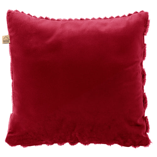 LUCA - sierkussen 45x45 cm - gerecycled - bontlook - Merlot - rood