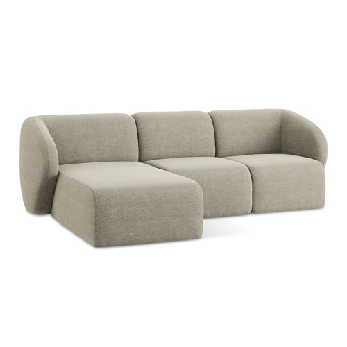 LaMiaSofa hoekbank links Cervo - bouclé - taupe - 248x166x99
