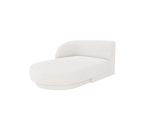 Micadoni - Linker meridiaan "Miley" 2 zitplaatsen, boucle wit - 156x90x70cm