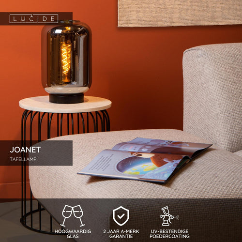 Lucide tafellamp JOANET - 1xE27 - Fumé