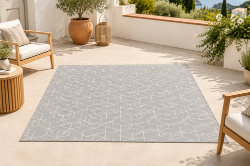 AFK Living vloerkleed Kube - voor binnen en buiten - grijs - 200 x 290 cm