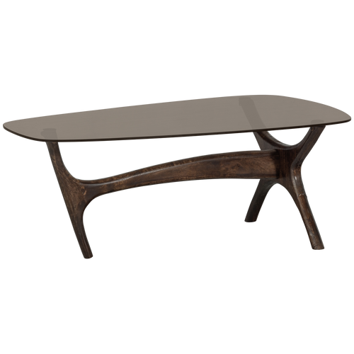 WOOOD salontafel Flash - Glas/Hout - Walnoot - 42x110x60 - vtwonen shop