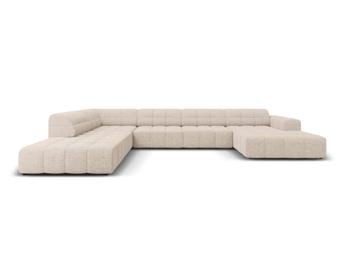 Cosmopolitan Design Panoramische hoekbank links Chicago 7-zits, chenille beige - 263x375x78cm