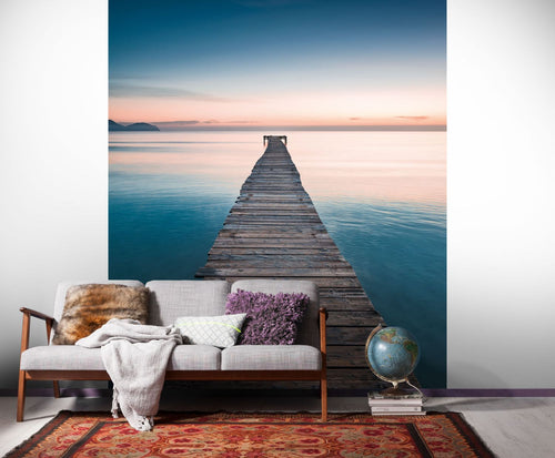 Sanders & Sanders fotobehang zee blauw en bruin - 200 x 250 cm - 612530