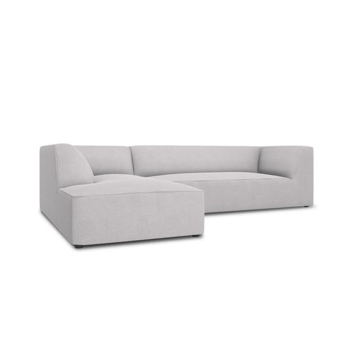 Cosmopolitan Design - Modulaire hoekbank links Siena 4-zits, structurele stof lichtgrijs - 180x273x69cm