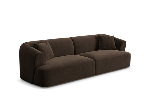 Cosmopolitan Design Modulaire bank Campi 4-zits, flueel chocolade - 90x255x70cm