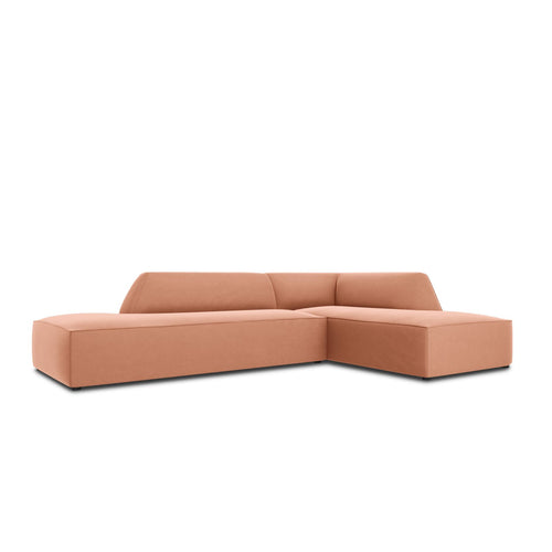Cosmopolitan Design - Modulaire hoekbank rechts Siena 4-zits, flueel roze - 180x273x69cm
