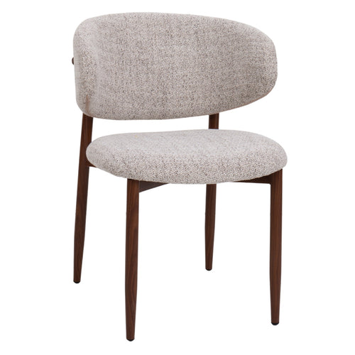 DÉJA Living Eetkamerstoel Jessie - Taupe/Walnoot - Set van 2