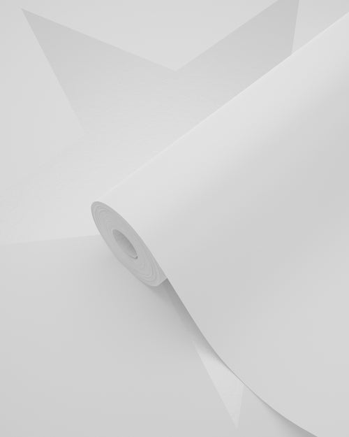 Origin Wallcoverings behang grote ster mat wit en glanzend zilvergrijs - 53 cm x 10.05 m - 347503