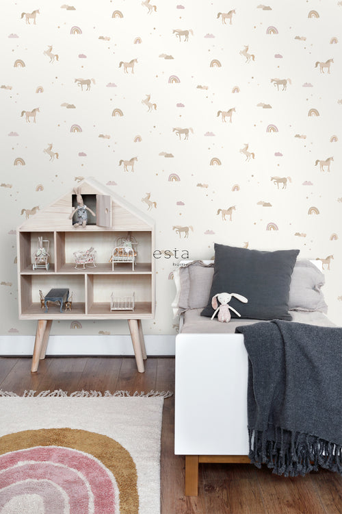 ESTAhome behang unicorns beige - 50 x 900 cm - 139539