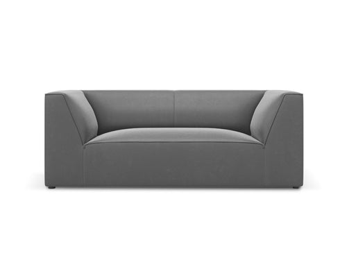 Micadoni Bank Ruby 2-zits, flueel, grijs - 93x174x69cm