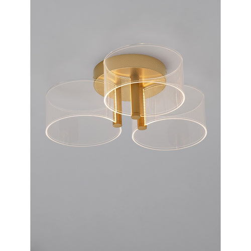 Merano Hayward Geïntegreerde LED Semi Flush Light Messing Goud Metaal LED 20.5W 950Lm 3000K