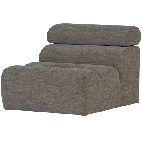 WOOOD 1-zits element bank Novi - Polyester - Grijs Melange - 86x82x113