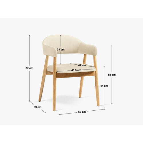 Set van 2 stoelen Adra chenille olie - 59x56x77cm