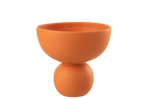 J-Line vaas Schaal - porselein - terracotta - Ø 20 cm - vtwonen shop