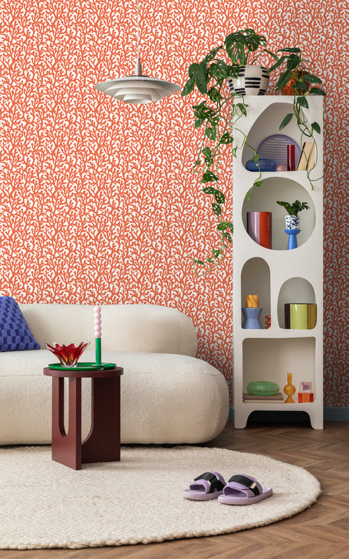 ESTAhome behang koraal oranje en wit - 50 x 900 cm - 131013 - vtwonen shop