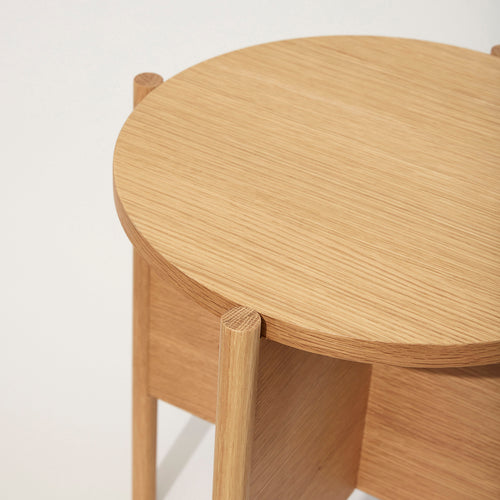 Hübsch bijzettafel Heritage - mdf/eikenfineer/eikenhout - ø45xh48cm