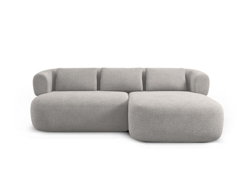 Micadoni rechter hoekbank Jenny 5-zits, boucle lichtgrijs - 145x200x73cm
