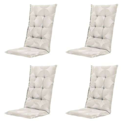 Madison tuinstoelkussen hoge rug Napels - beige - 123x50x5cm - set van 4