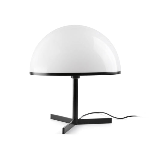 Faro Dome Dome tafellamp 42 cm, satijnzwart, glanzend witte kap, E27 fitting.