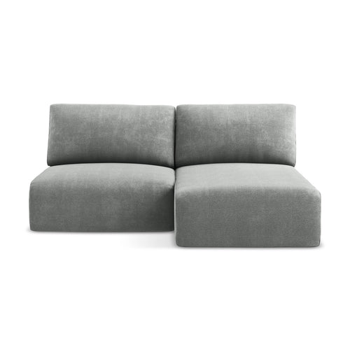 LaMiaSofa hoekbank rechts Ostia - chenille stof - grijs - 210x149x79
