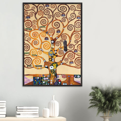 Artfulprints Poster Gustav Klimt - Tree of life   - 30x40 cm - Geel