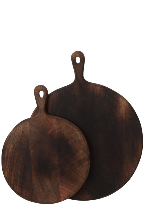 J-Line snijplank Rond - hout - donkerbruin - extra large
