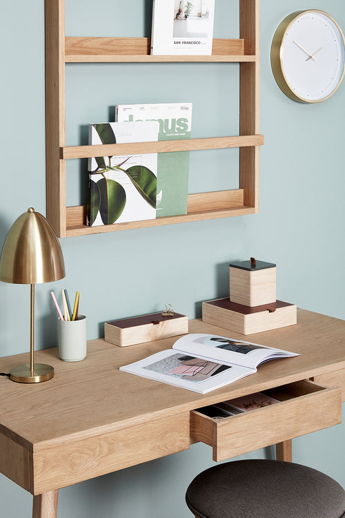 Hübsch tijdschrifthouder Display - eiken hout - 74x9xh92cm