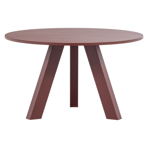 WOOOD eettafel Ø120 cm Rhonda - Eiken - Bordeauxrood - 75x129x129