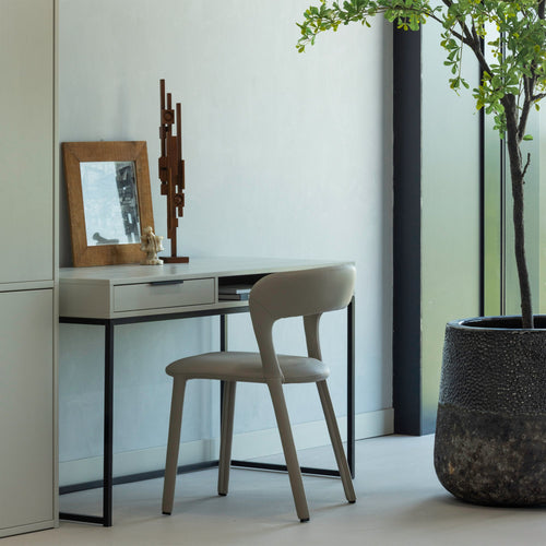 WOOOD eetkamerstoelen Noble - Leerlook - Zand - Set van 2