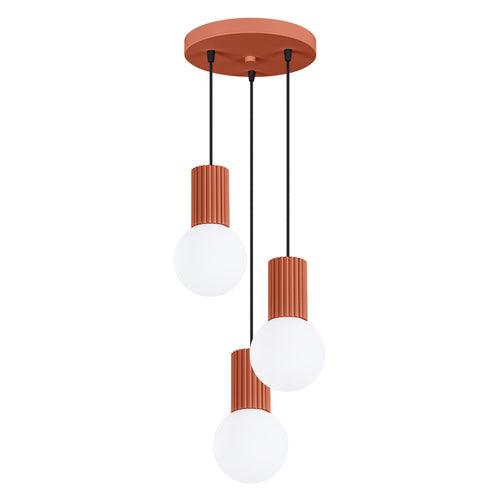 Sollux Lighting Hanglamp HALO 3P rood ochra - 25x25x125cm