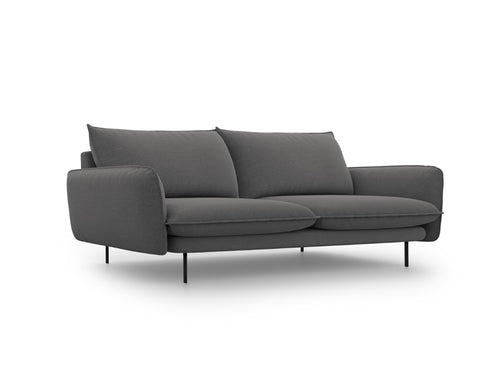 Cosmopolitan Design Bank Vienna 4-zits, structurele stof, donkergrijs - 92x230x95cm