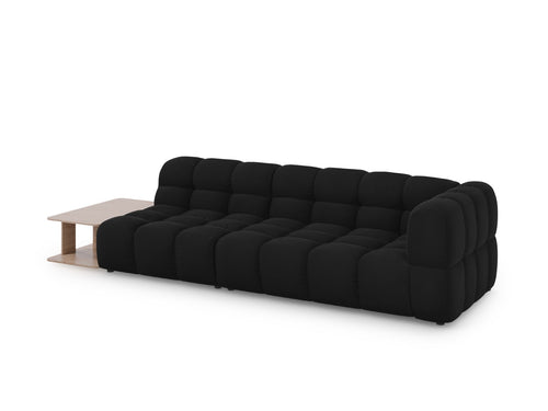 Cosmopolitan Design linker modulaire bank Sky 4-zits, flueel, zwart - 102x297x70cm