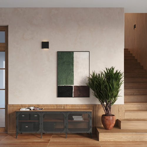 Sollux Lighting Wandlamp VANTA zwart - 15x2,4x15cm
