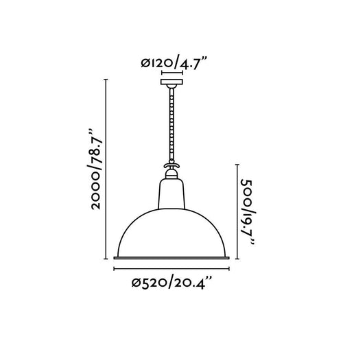 Faro Lou - 1 Light Dome Ceiling Hanglamp Groen, E27