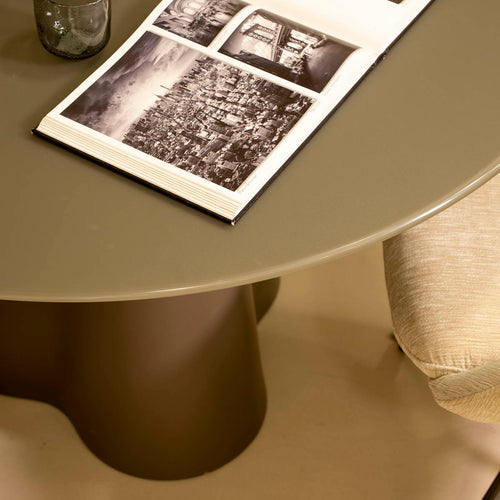 DÉJA Living Eettafel Esra - Rond Kaki Glas/MDF - 120x120x76cm