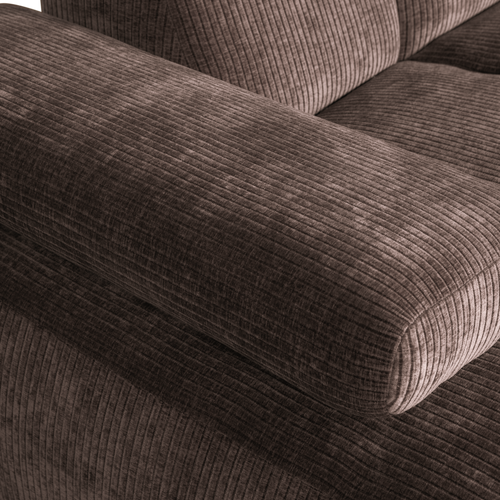WOOOD chaise longue bank links Mojo - Geweven Ribstof - Bruin - 74x284x160