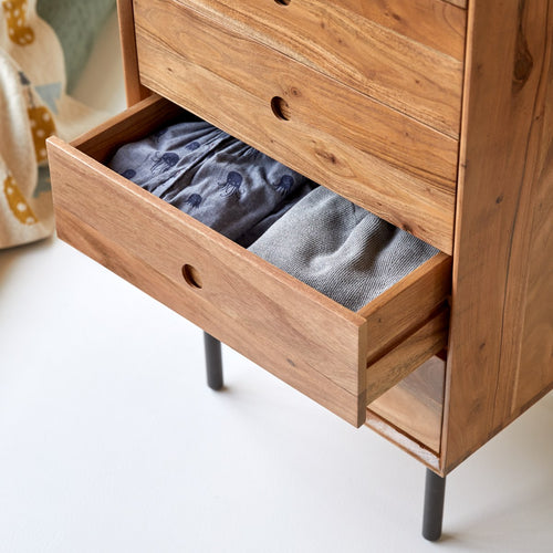 Tikamoon Kindercommode van acaciahout - Naturel