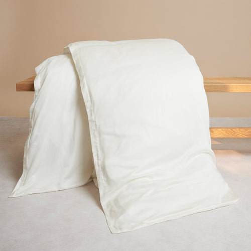 Coco & Cici - Tencel Sateen Dekbedovertrek 260 x 220 cm - 2 Persoons Beddengoed - Off White - Lyocell - Hypoallergeen & Extra Zacht - 2 Kussenslopen - vtwonen shop