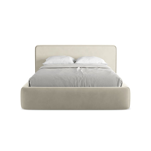 LaMiaSofa Bed met opbergruimte Firenze - velours - parel - 180x225x82
