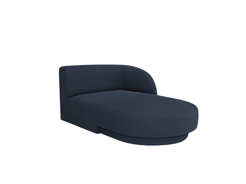 Micadoni - Rechter chaise longue "Miley" 2 zitplaatsen, boucle donkerblauw - 156x90x70cm