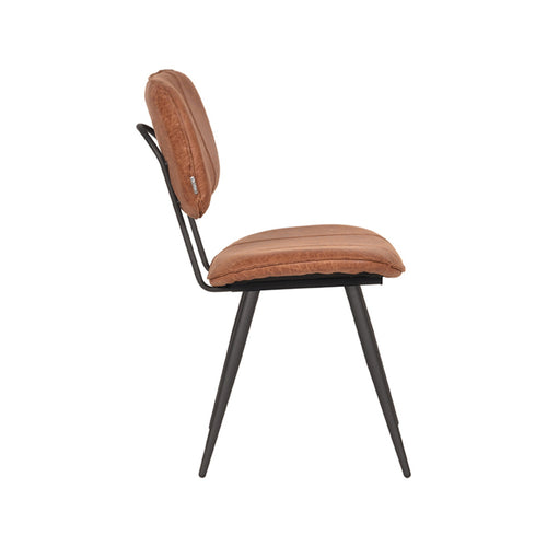 LABEL51 Eetkamerstoel Fos - Cognac - Zithoogte 50cm - Set van 2 - vtwonen shop