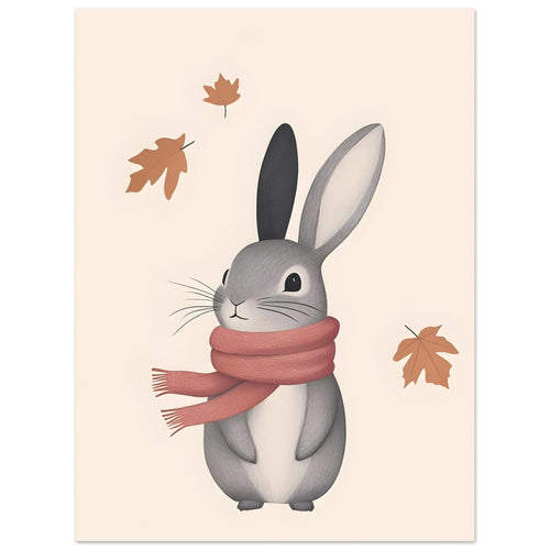 Artfulprints  Konijn met sjaal   poster 30x40 cm - vtwonen shop