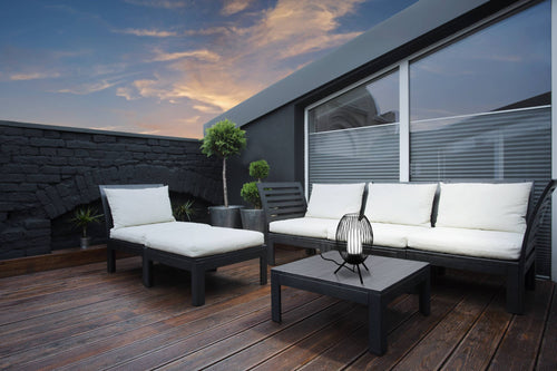 EGLO tafellamp buiten Fusignano - e27 - 41 cm - zwart/wit