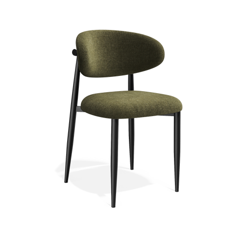 Premium Interiors - Set van 2 stoelen LINA - zacht aanvoelende geweven stof vintage groen 52cm