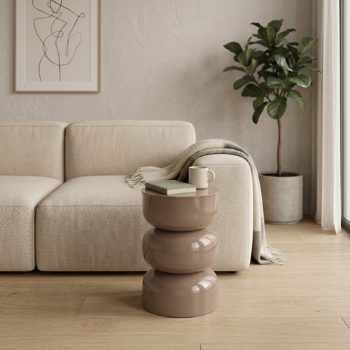 Calicosy - Bijzettafel Metalen ELLA - Beige 36x36x50 cm